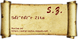Sáfár Zita névjegykártya